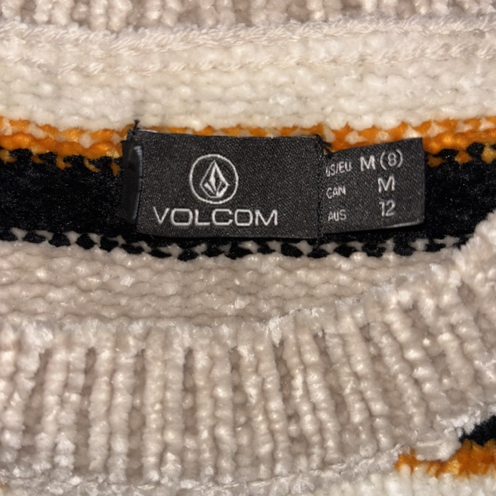 Volcom Bubble Tea Cropped Crew Neck Sweater in Bone, Size M - Picture 12 of 16